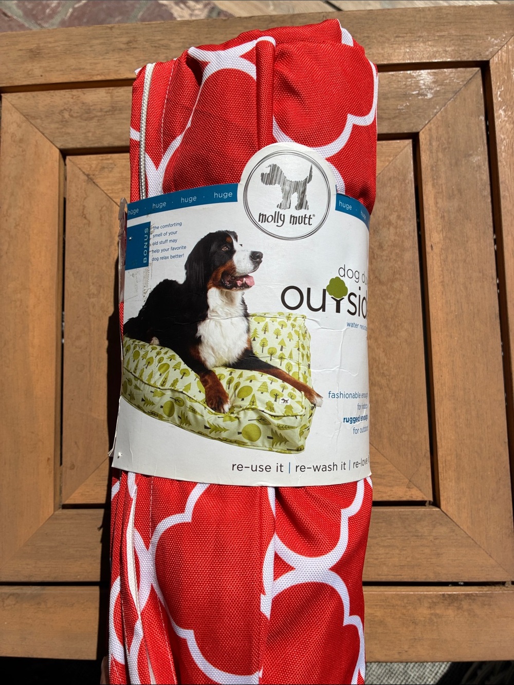 Molly Mutt Red Outdoor Dog Bed Cover, size: XL (huge), NEW